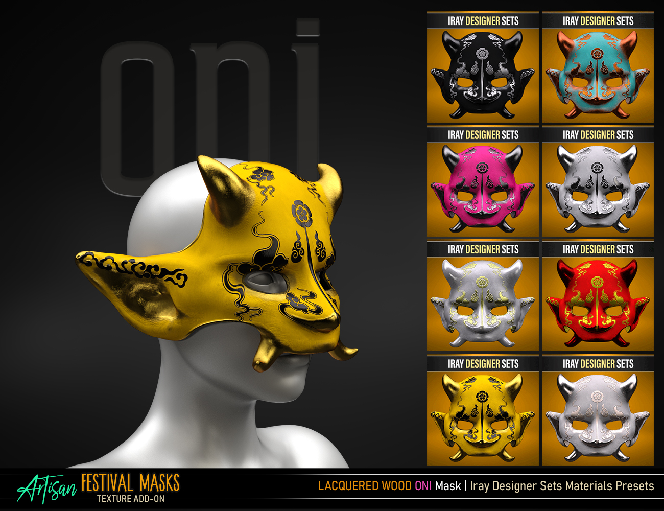 Artisan Festival Masks Add-On by: FenixPhoenixEsid, 3D Models by Daz 3D