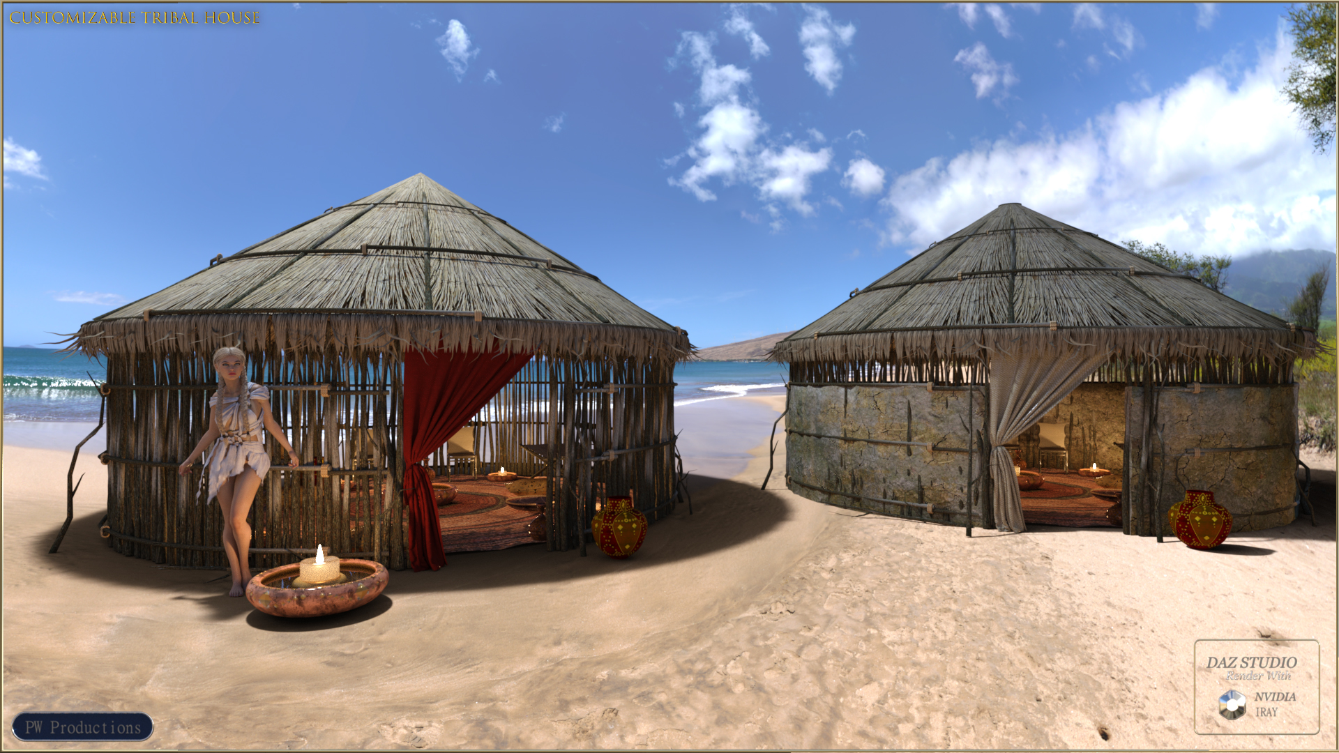 PW Customizable Tribal House PW Customizable Tribal House by: PW Productions, 3D Models by Daz 3D
