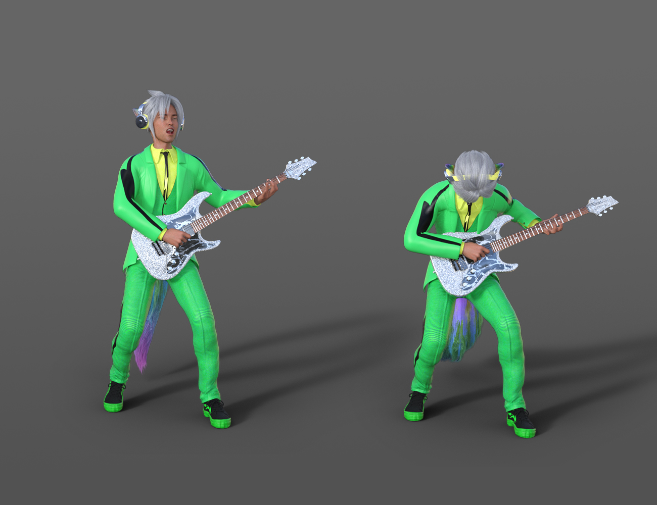 Guitar Animations for Genesis 8.1 Male and Kota 8.1 by: ThreeDigital, 3D Models by Daz 3D