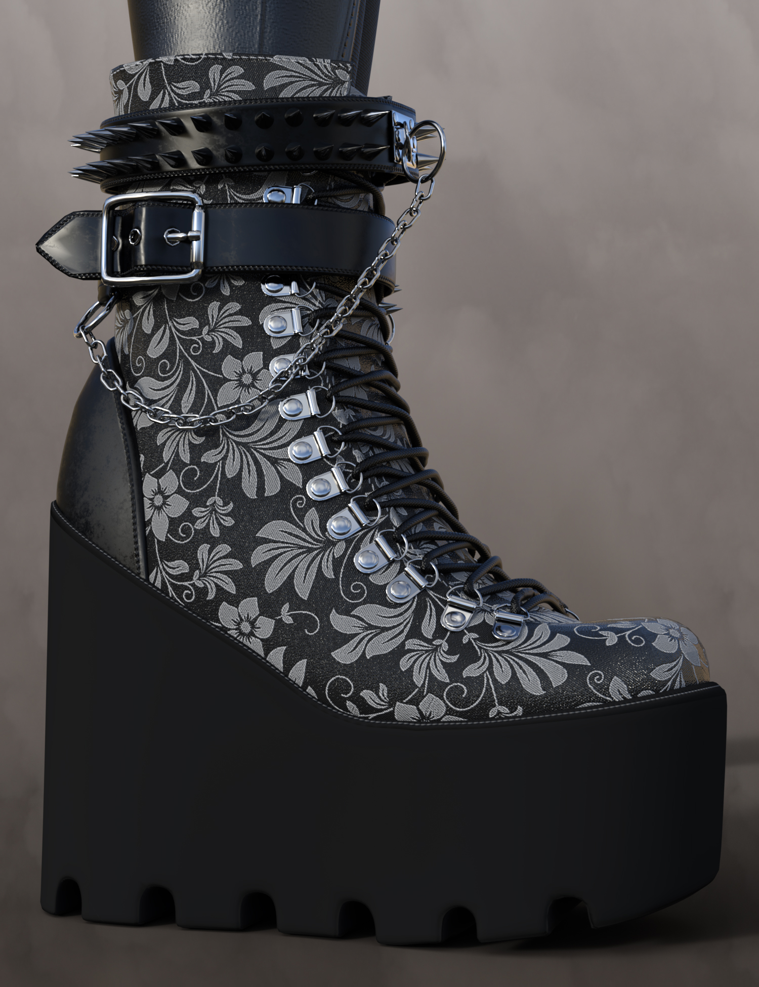 Punk Style Boots for Genesis 8 Females by: fjaa3d, 3D Models by Daz 3D