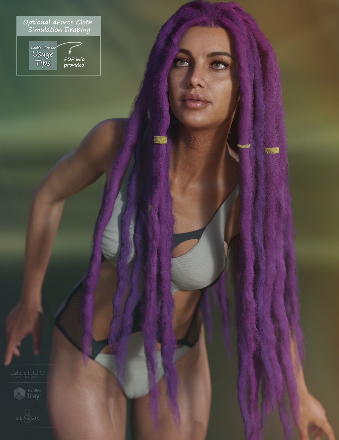 Mehrloc Hair for Genesis 8 and 8.1 by: AprilYSH, 3D Models by Daz 3D