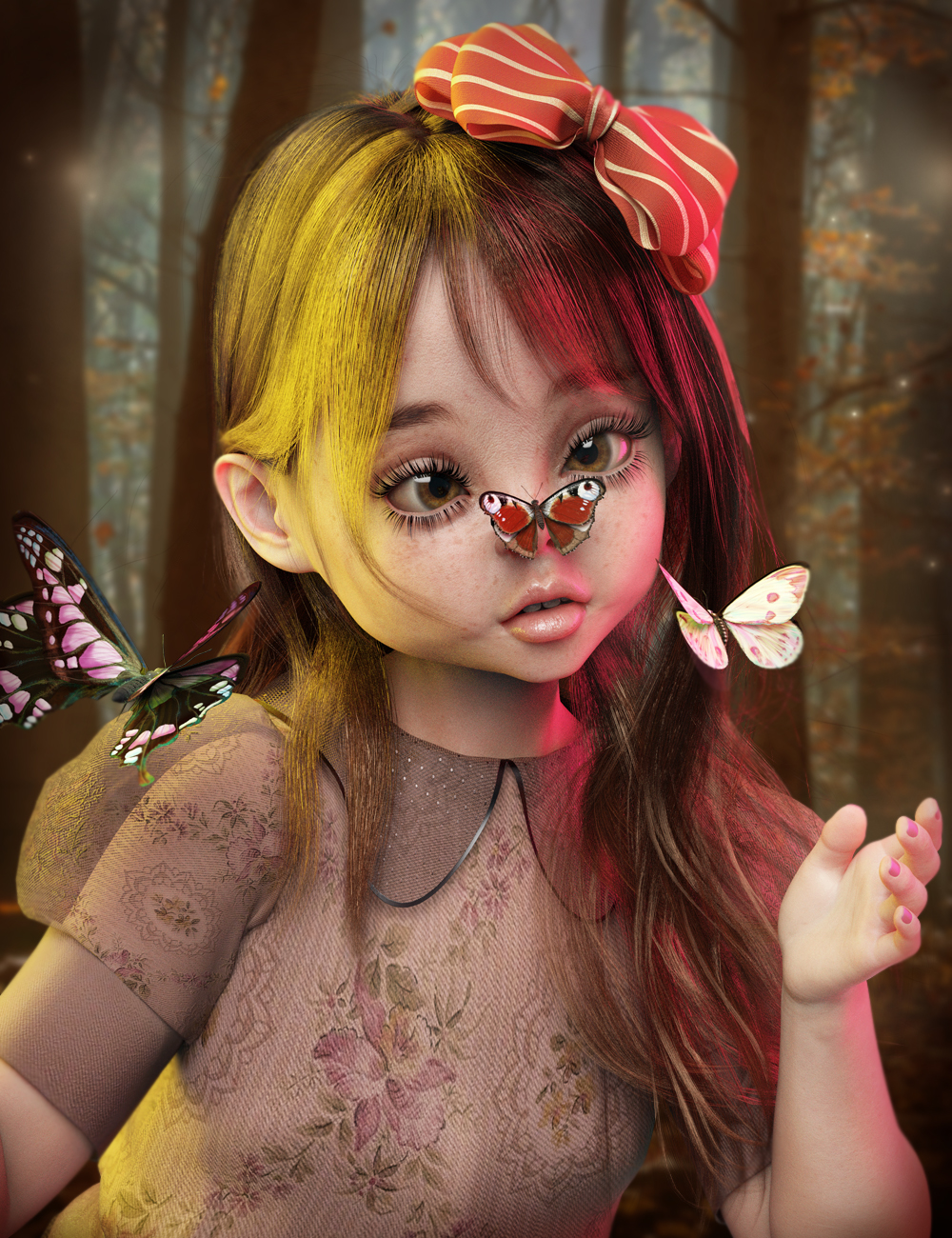 Flitterbye Butterfly and Poses for Genesis 8 Female by: Pixelunashadownet, 3D Models by Daz 3D