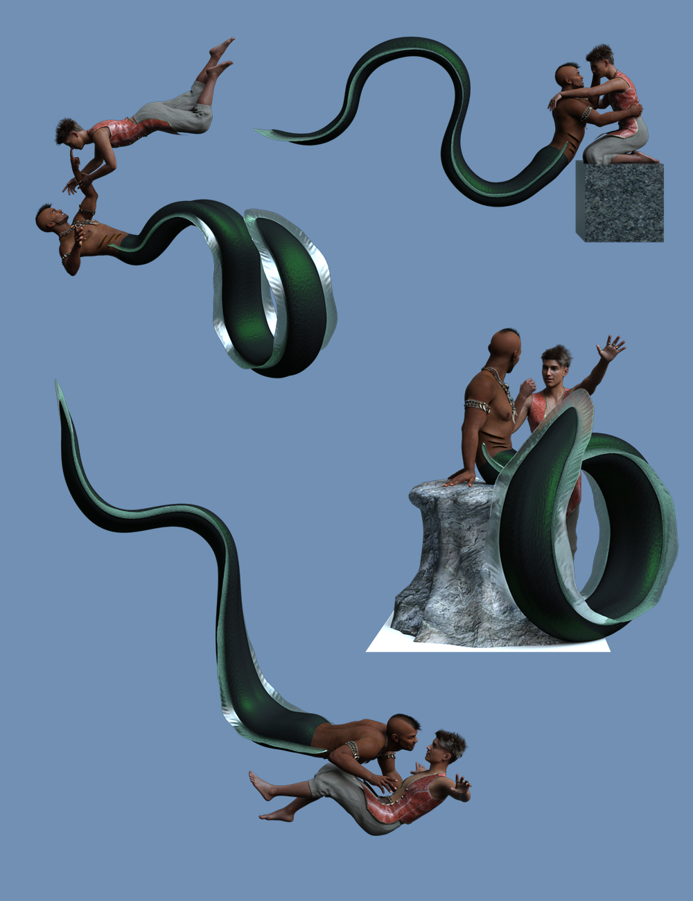 Diversea Hierarchical Poses for Zale 8.1 and Genesis 8.1 Male by: Ensary, 3D Models by Daz 3D