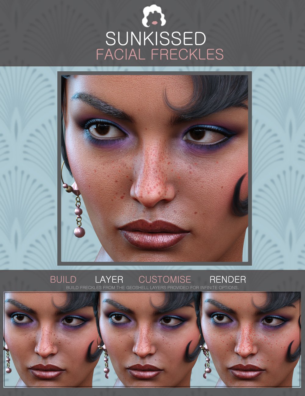 Sun-kissed Facial Freckles for Genesis 3, 8 and 8.1 Females Sun-kissed Facial Freckles for Genesis 3, 8 and 8.1 Females by: ForbiddenWhispers, 3D Models by Daz 3D