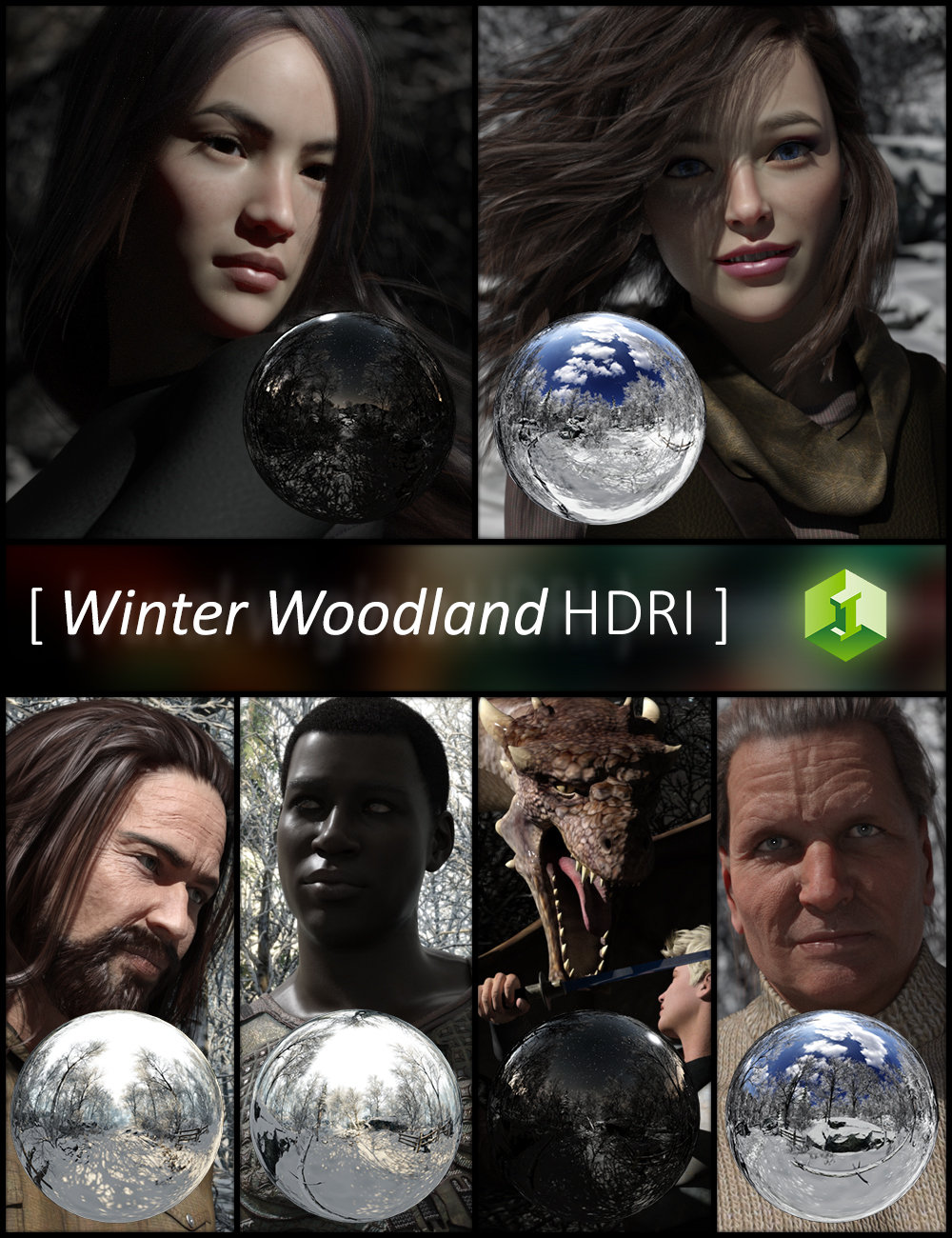 Winter Woodland HDRI by: JDA HDRI, 3D Models by Daz 3D