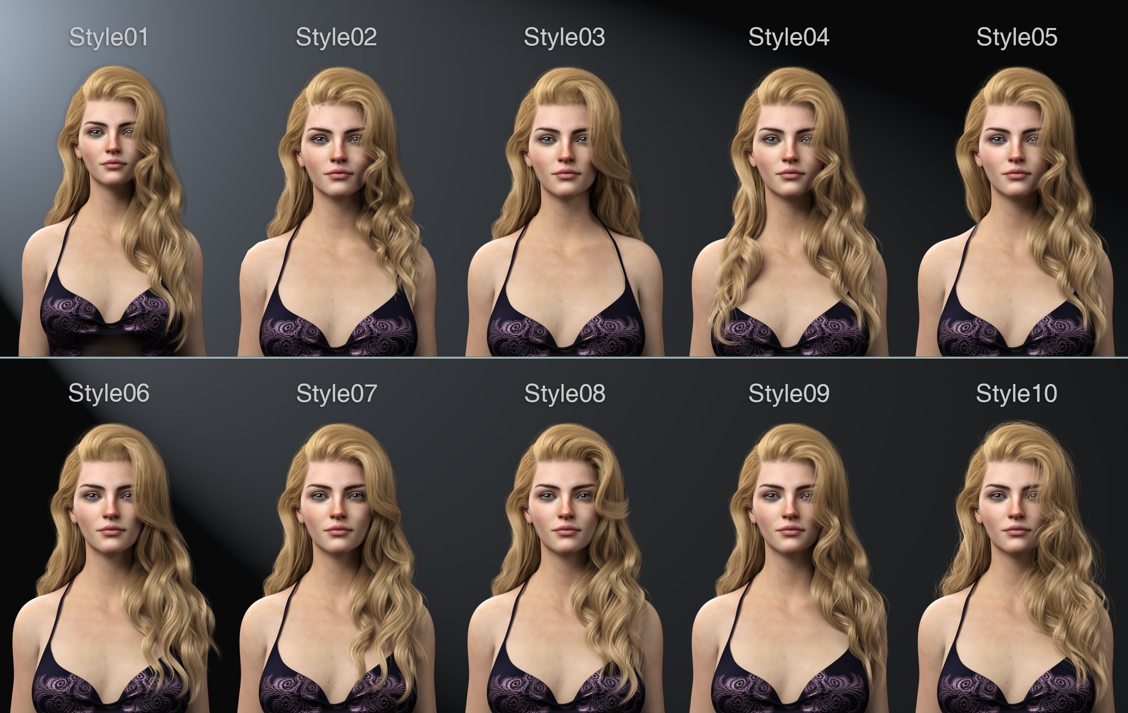 Ethel Hair for Genesis 8 and 8.1 Female by: WindField, 3D Models by Daz 3D