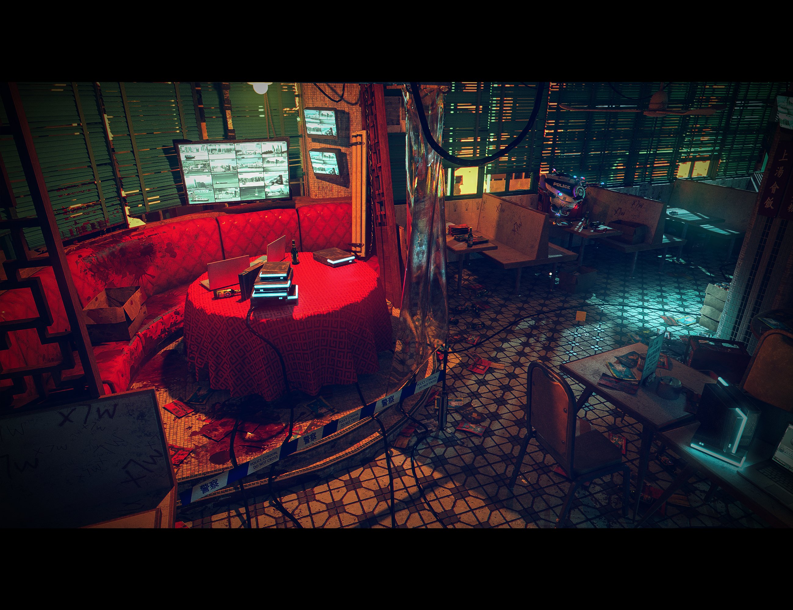 Restaurant Crime Scene Restaurant Crime Scene by: PolishDekogon Studios, 3D Models by Daz 3D