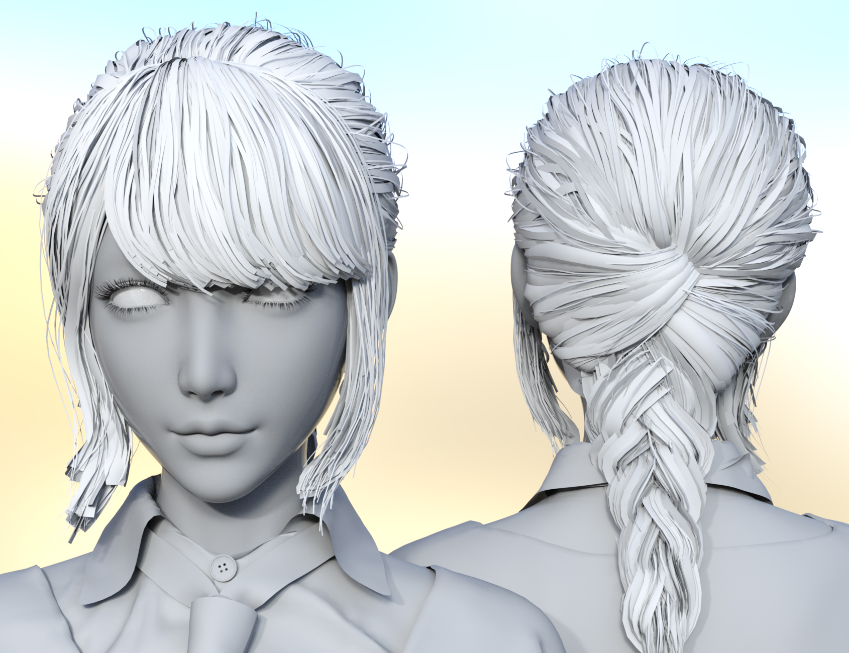 Gu Yu and Gu Yu Hair for Genesis 8.1 Female by: Crocodile Liu, 3D Models by Daz 3D