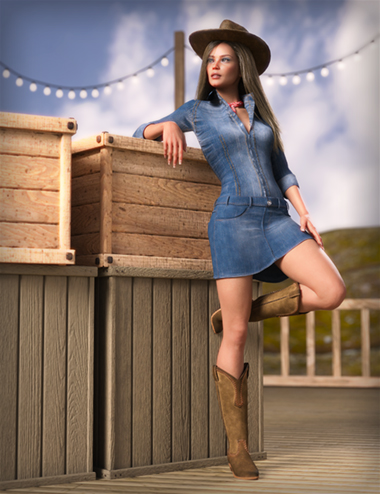 MD dForce Classic Jeans Outfit for Genesis 8 and 8.1 Female by: MikeD, 3D Models by Daz 3D
