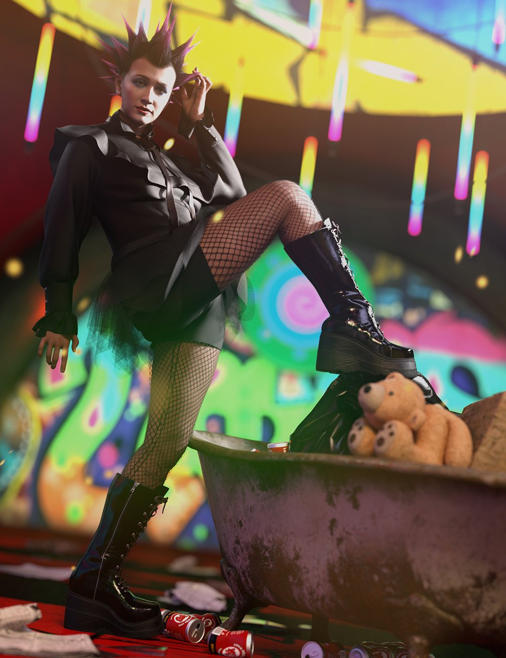 dForce Club Kid Outfit for Genesis 8 and 8.1 by: Barbara BrundonUmblefuglySade, 3D Models by Daz 3D