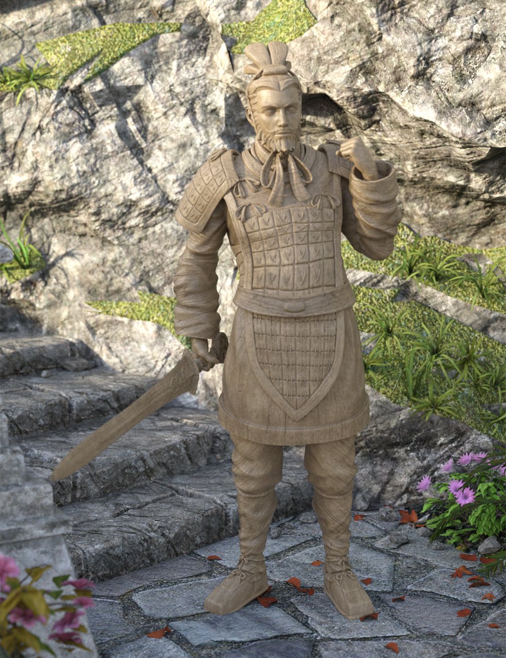 Texture and Weapon Pack for the Action General Terracotta Warrior by: Jerry Jang, 3D Models by Daz 3D