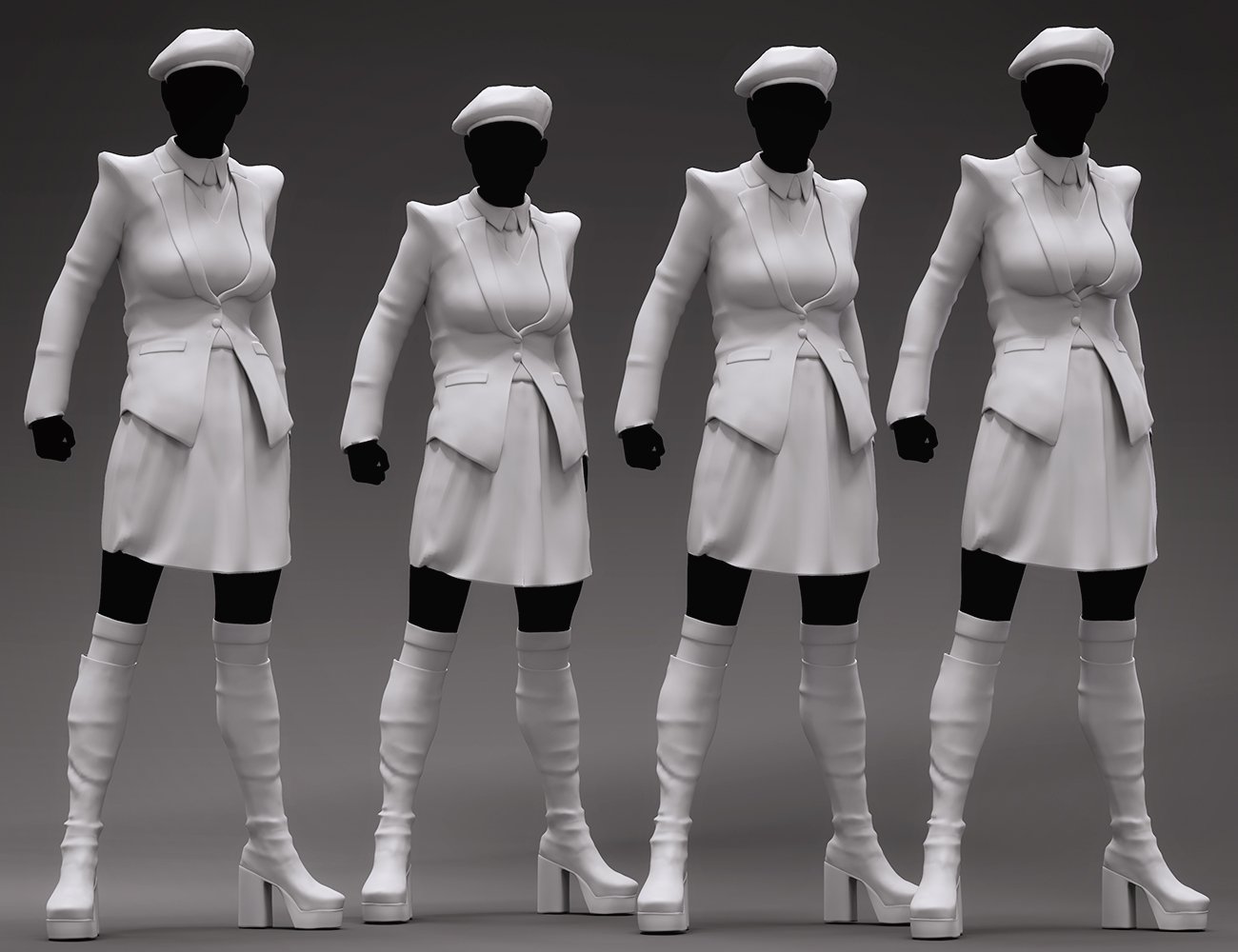 dForce Fashion Cadet Outfit for Genesis 8.1 Females by: DemianSade, 3D Models by Daz 3D