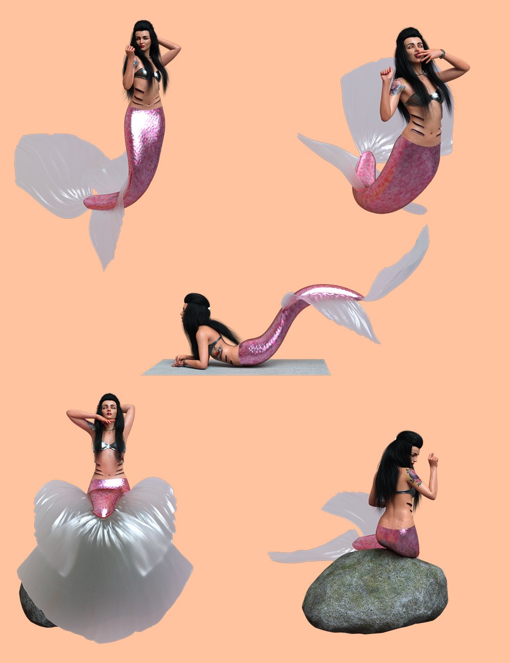 Le Mar Pinup Hierarchical poses for Coral 8.1 by: Ensary, 3D Models by Daz 3D