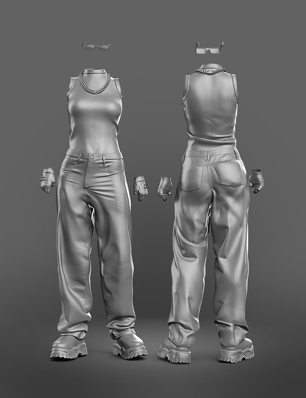 AJC 2020's Modern Realness Outfit for Genesis 8 and 8.1 Females by: adeilsonjc, 3D Models by Daz 3D