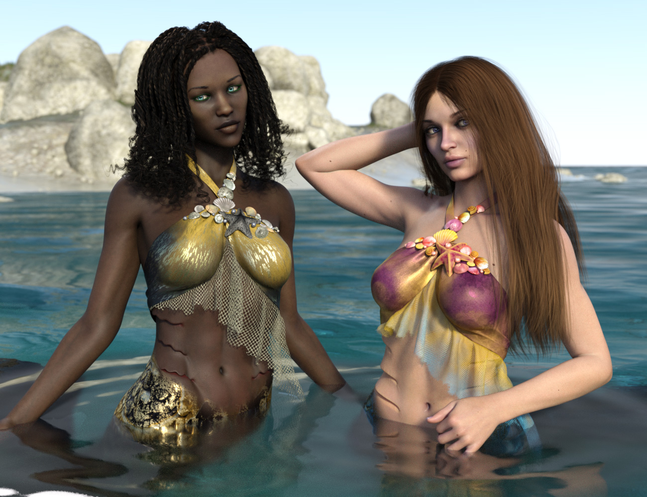 Mermaid Bikini Texture Expansion by: esha, 3D Models by Daz 3D