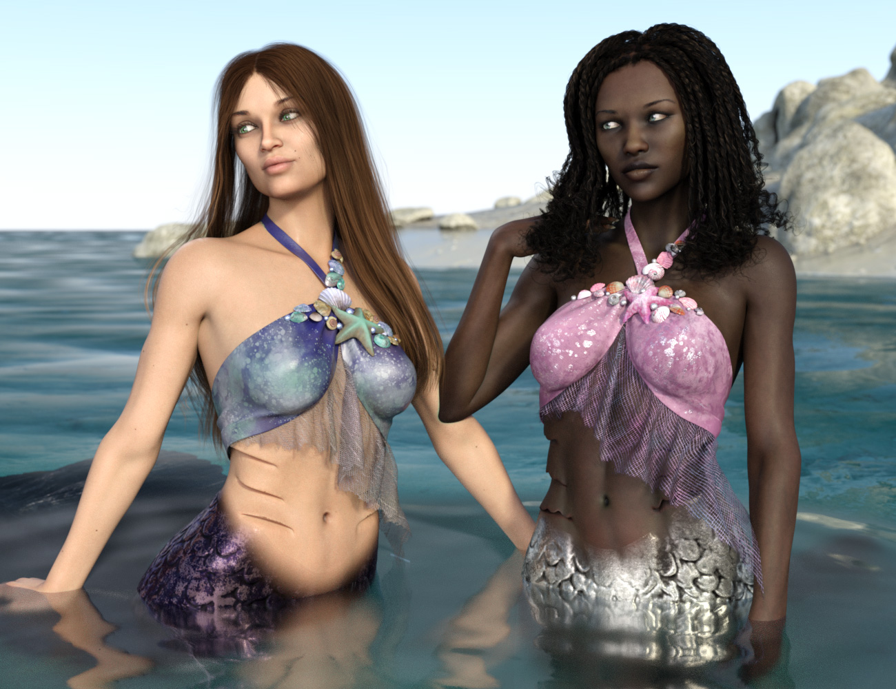 Mermaid Bikini Texture Expansion by: esha, 3D Models by Daz 3D