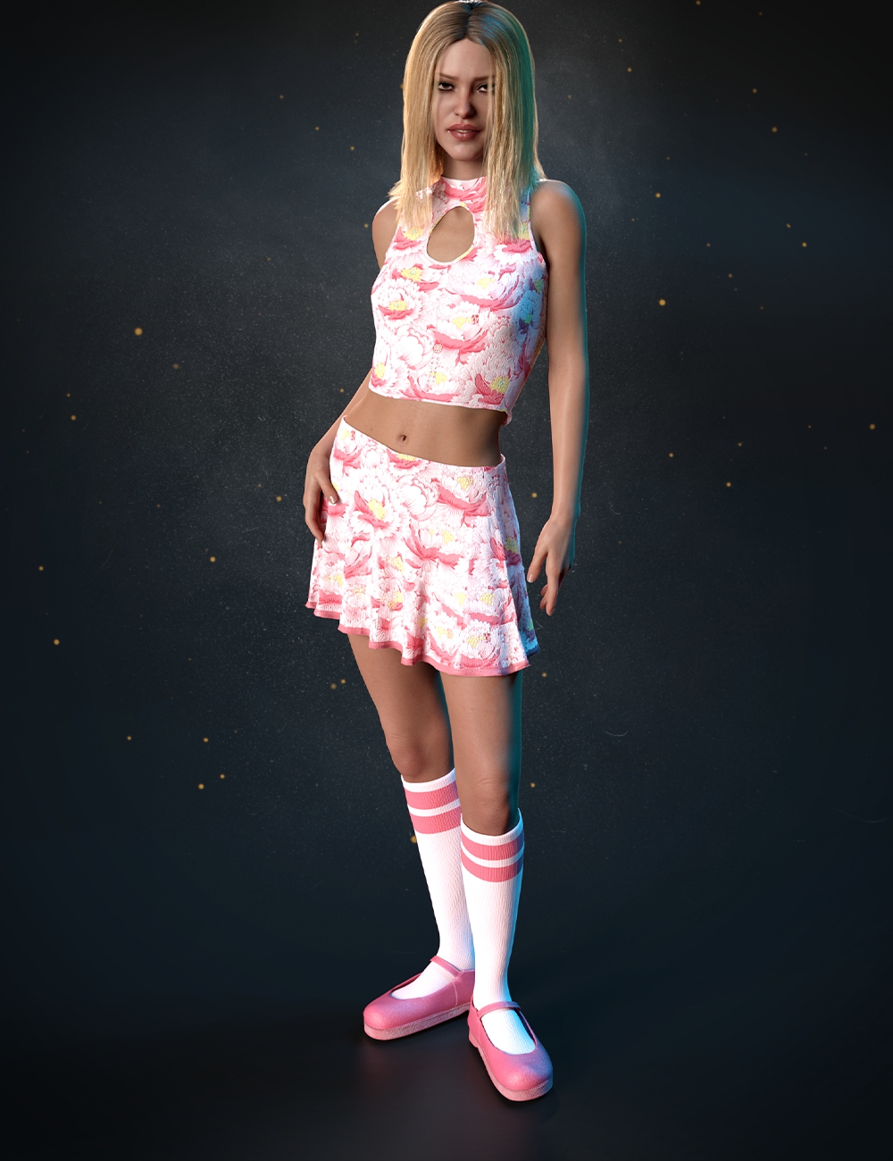 dForce Sugar Rush Outfit for Genesis 8 and 8.1 Females by: Lyoness, 3D Models by Daz 3D