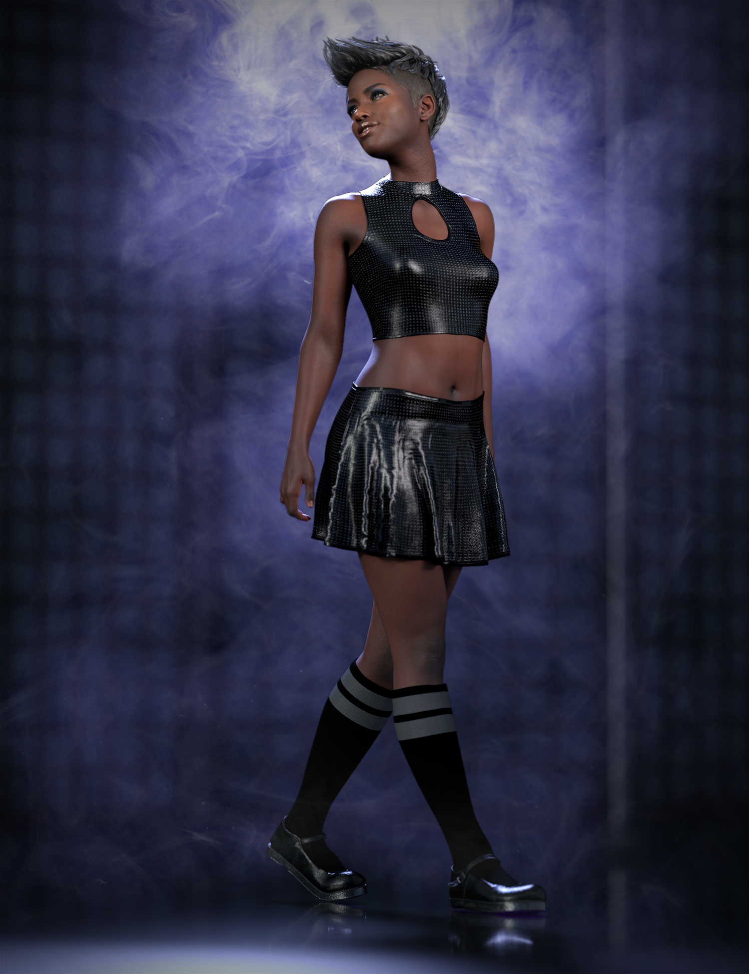 dForce Sugar Rush Outfit - Goth Candy Textures by: Lyoness, 3D Models by Daz 3D