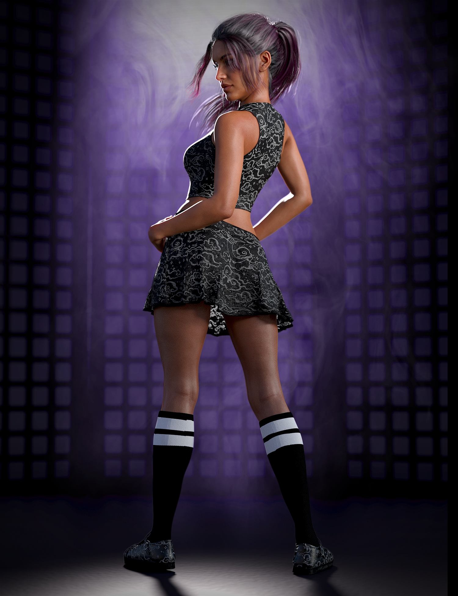 dForce Sugar Rush Outfit - Goth Candy Textures dForce Sugar Rush Outfit - Goth Candy Textures by: Lyoness, 3D Models by Daz 3D