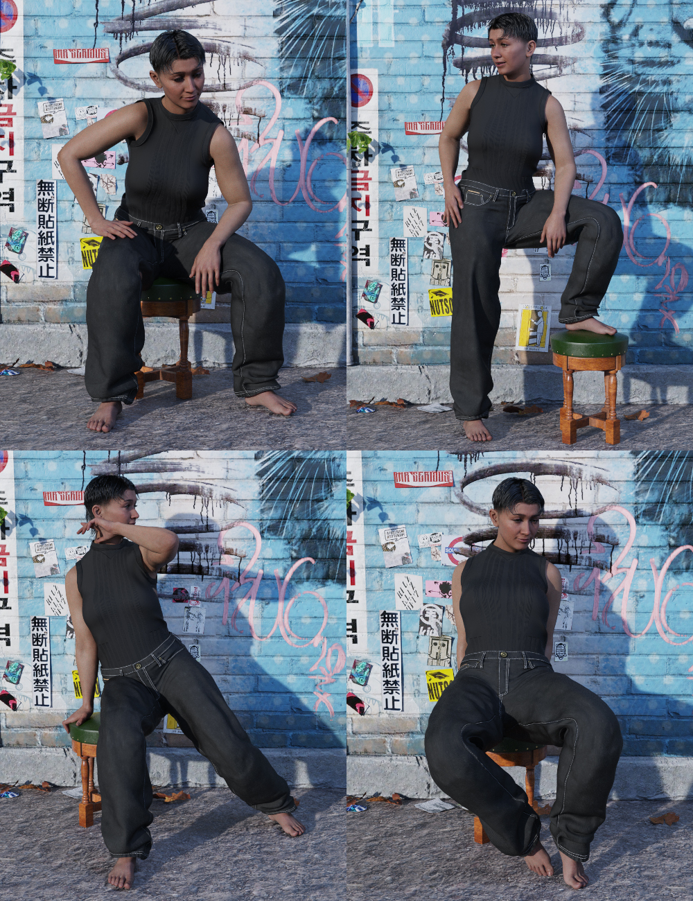 Take a Seat Catty Poses for Catty 8.1 and Genesis 8.1 Female by: EnsaryCharlie, 3D Models by Daz 3D