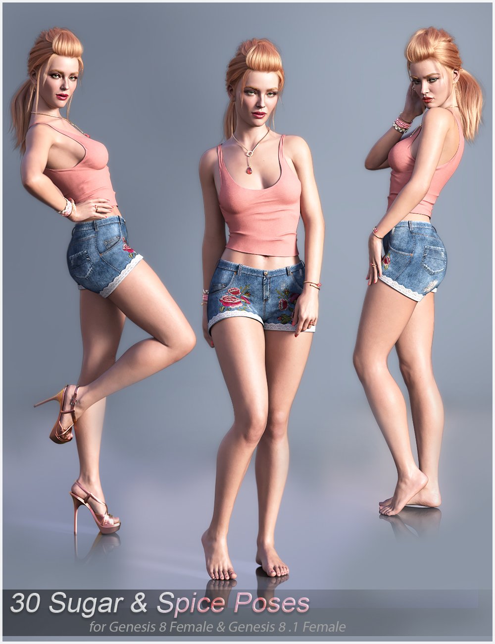 V Sugar and Spice Poses for Genesis 8 and 8.1 Female by: Valery3D, 3D Models by Daz 3D