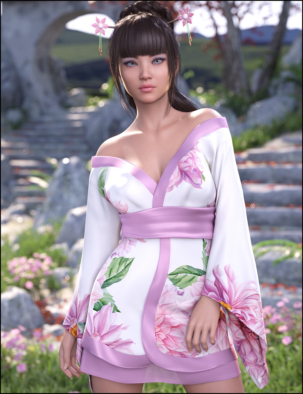 dForce Koharu Kimono for Genesis 8 Female