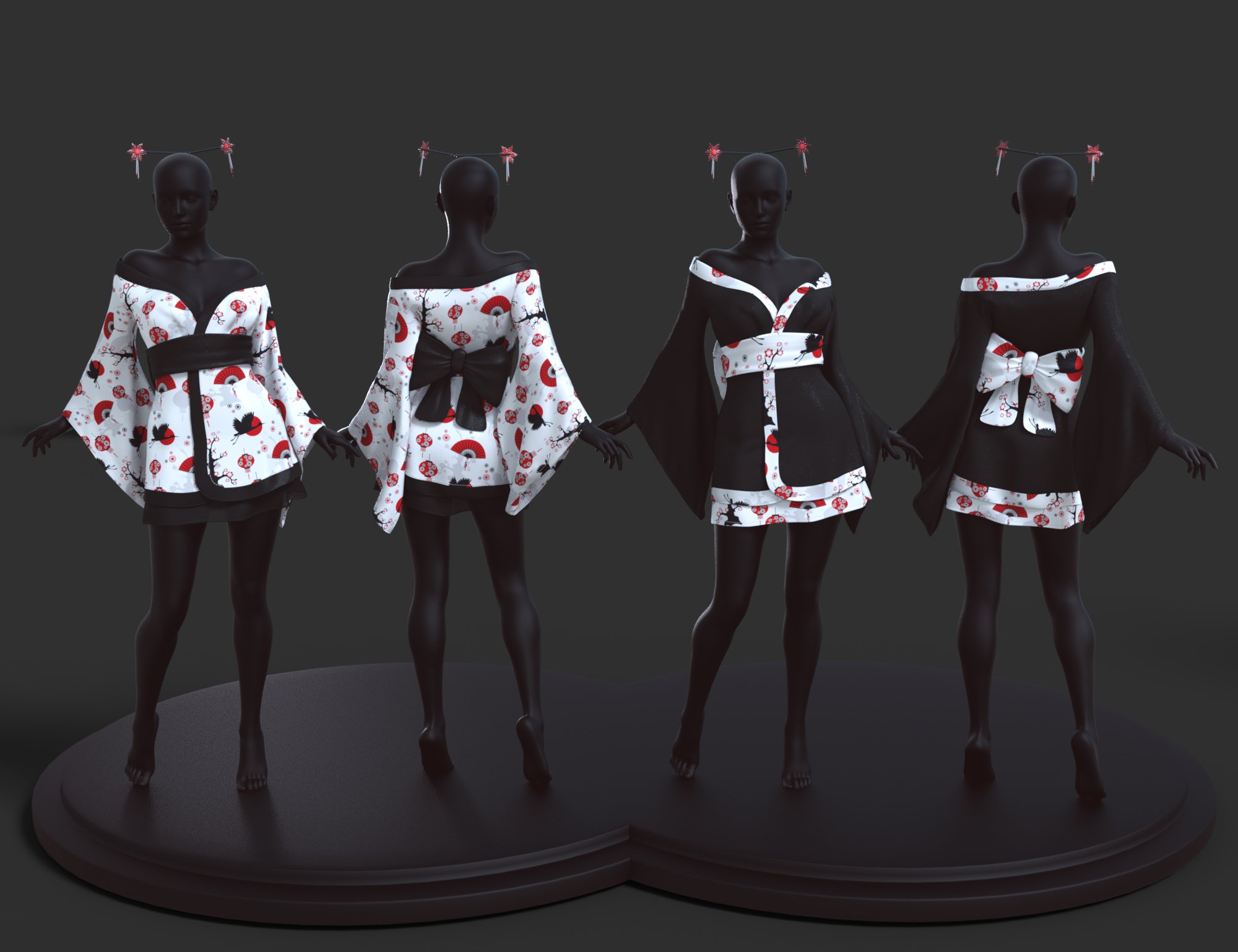 dForce Koharu Kimono Textures dForce Koharu Kimono Textures by: JessaiiDemonicaEvilius, 3D Models by Daz 3D