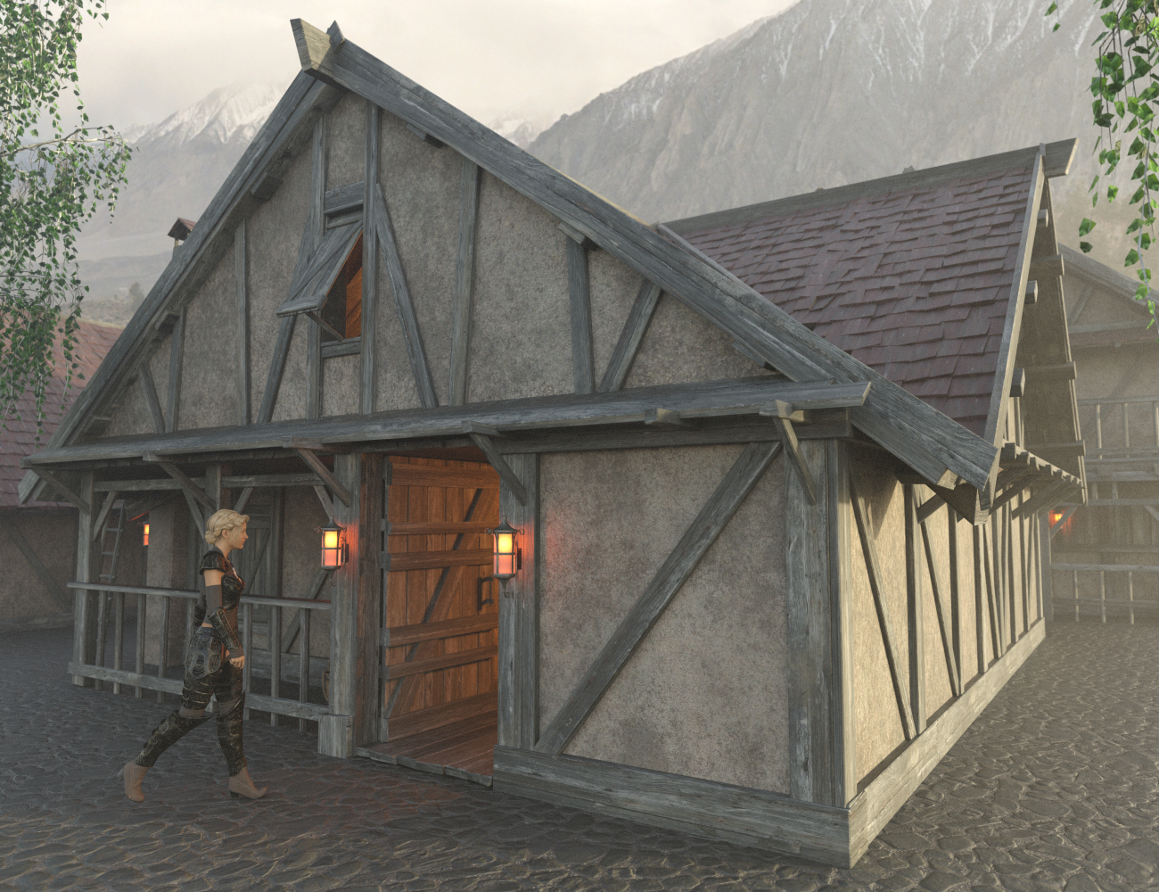 Stonewood Houses by: Enterables, 3D Models by Daz 3D