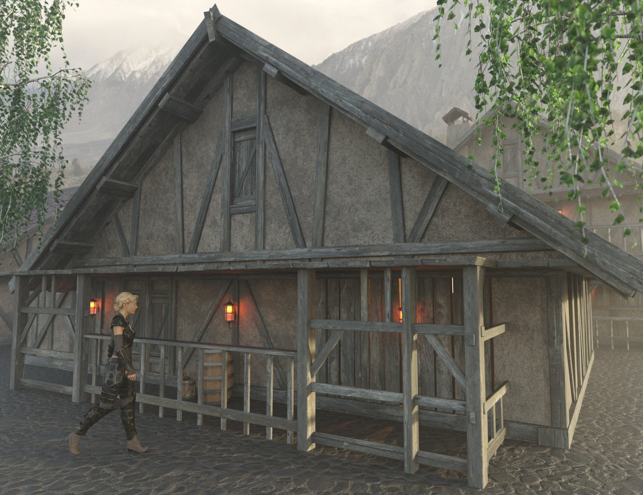 Stonewood Houses Stonewood Houses by: Enterables, 3D Models by Daz 3D