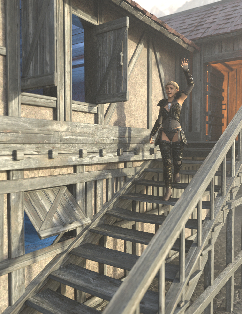 Stonewood Houses Stonewood Houses by: Enterables, 3D Models by Daz 3D