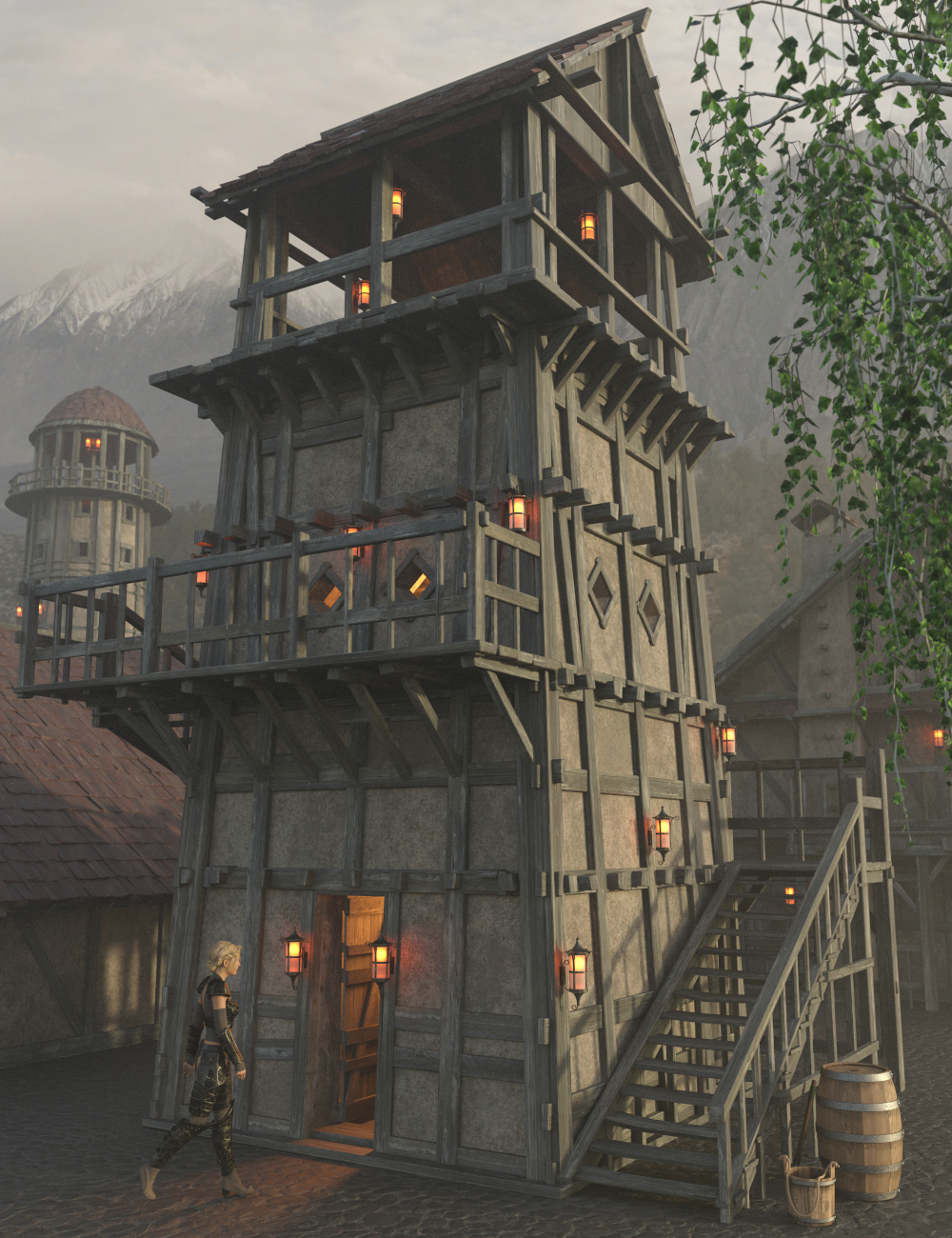 Stonewood Towers by: Enterables, 3D Models by Daz 3D