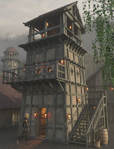 Stonewood Towers by: Enterables, 3D Models by Daz 3D