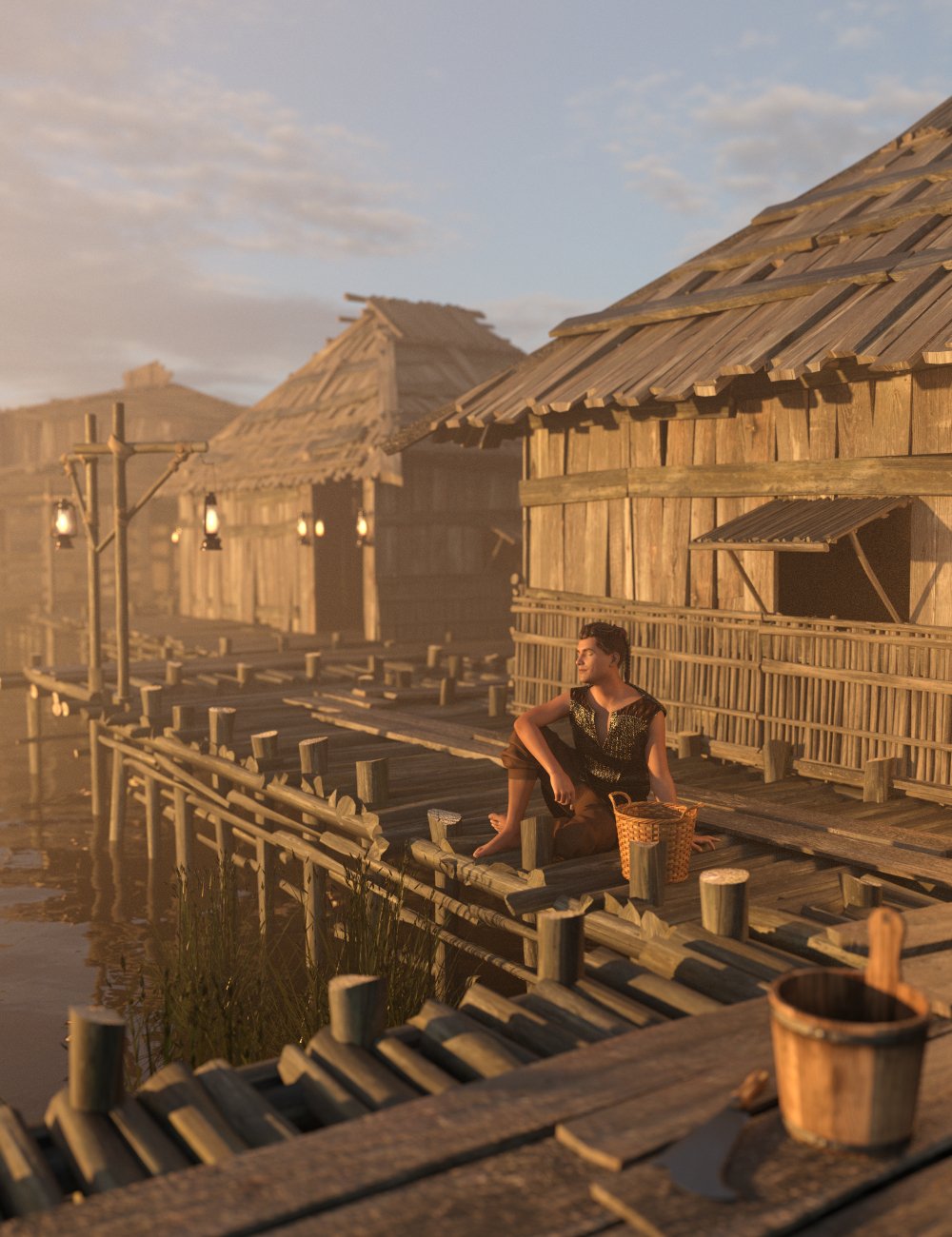 Swamp Huts by: Enterables, 3D Models by Daz 3D