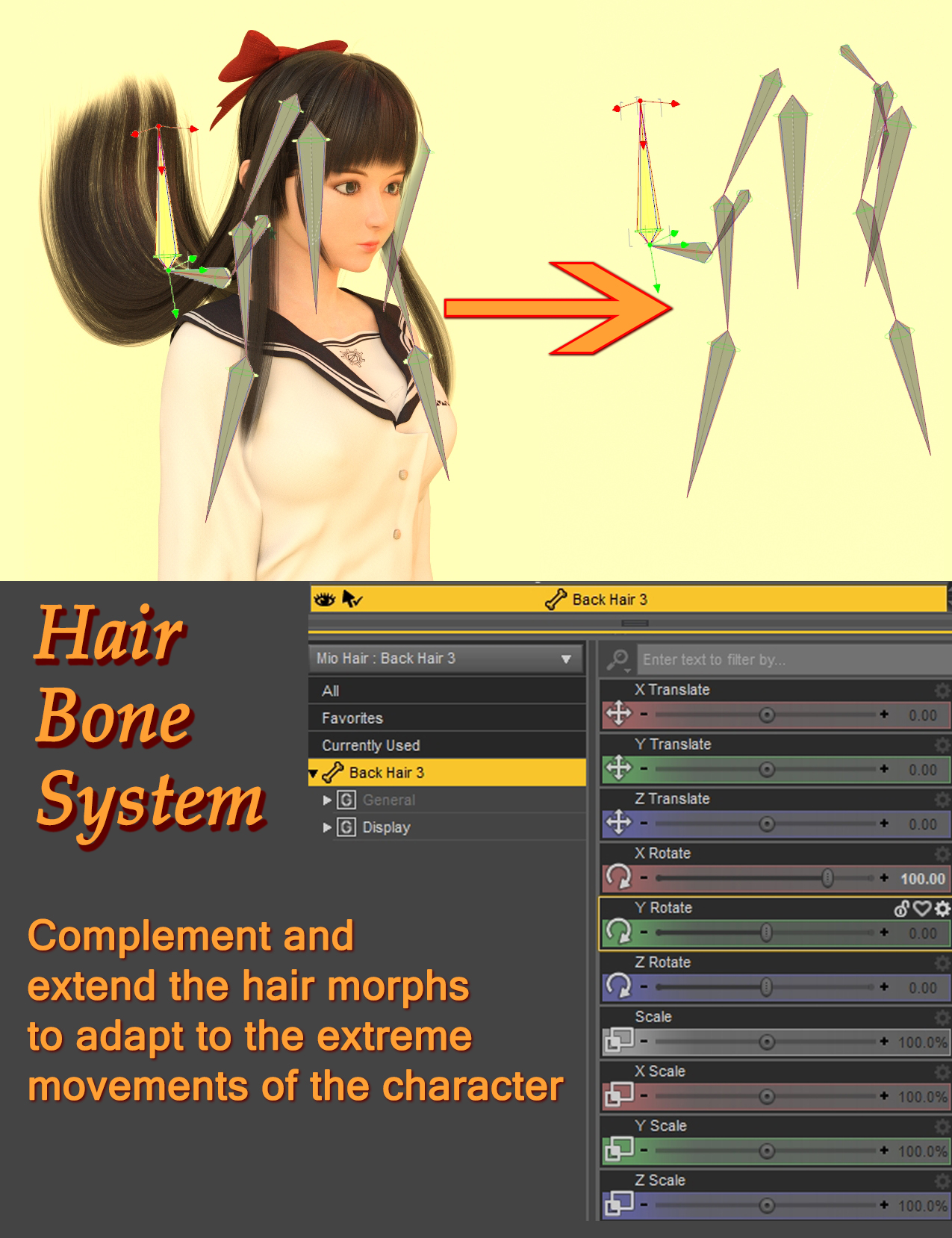 Mio Character and Mio Hair for Genesis 8 and 8.1 Females by: Panda, 3D Models by Daz 3D