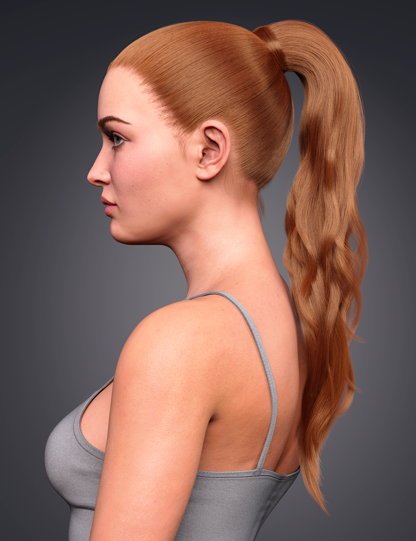 High Ponytail for Genesis 8 and 8.1 Females by: Toyen, 3D Models by Daz 3D