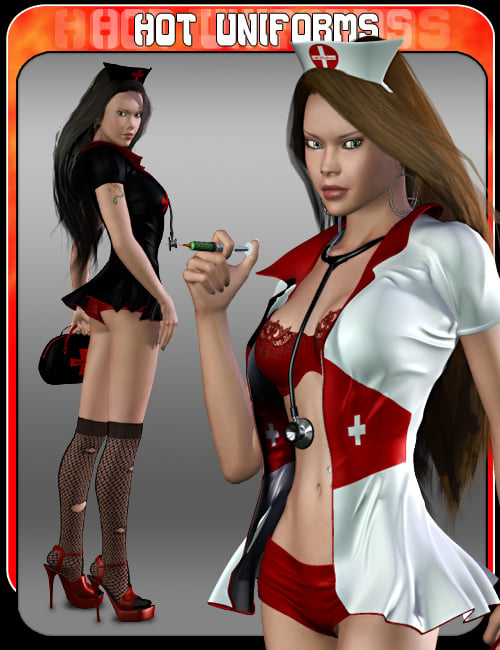 Hot Uniforms Nurse by: Pretty3D, 3D Models by Daz 3D