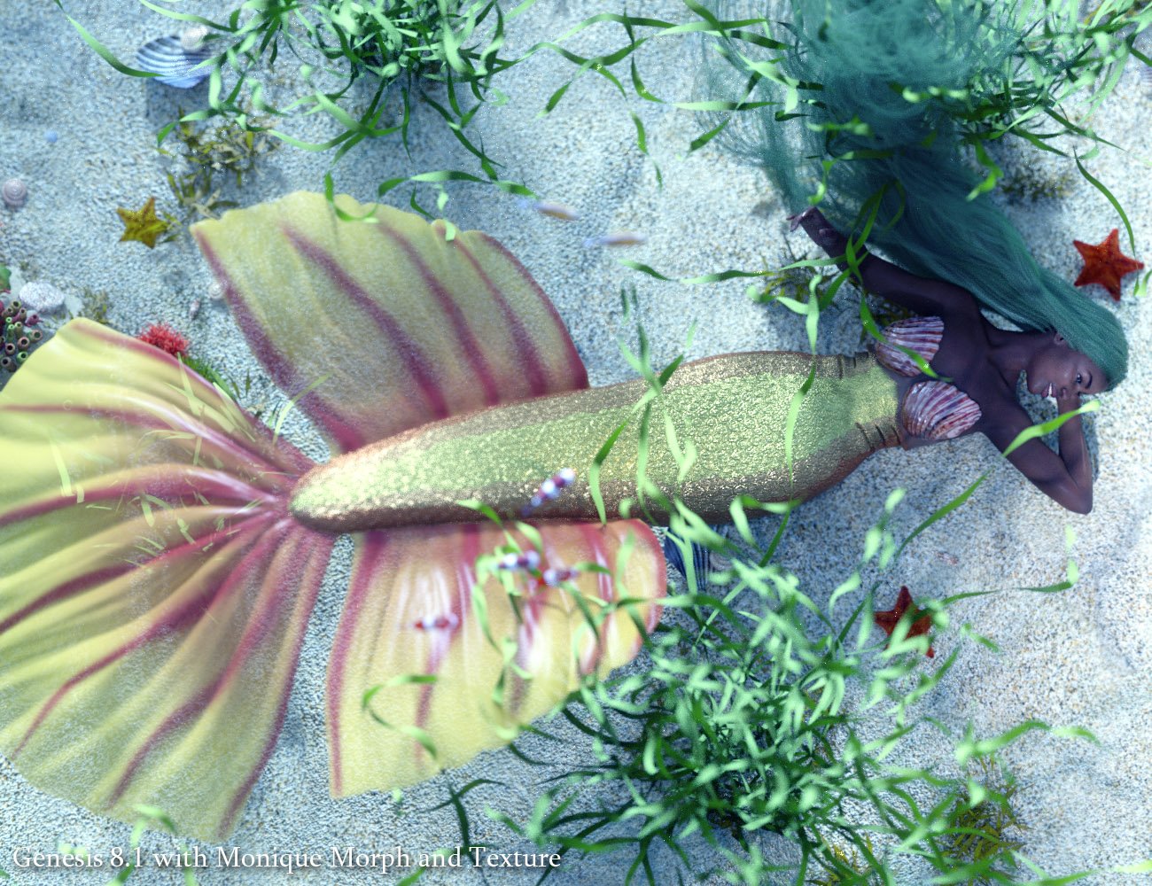 PhilW's Mermaid Tail Textures for Coral 8.1 by: PhilW, 3D Models by Daz 3D