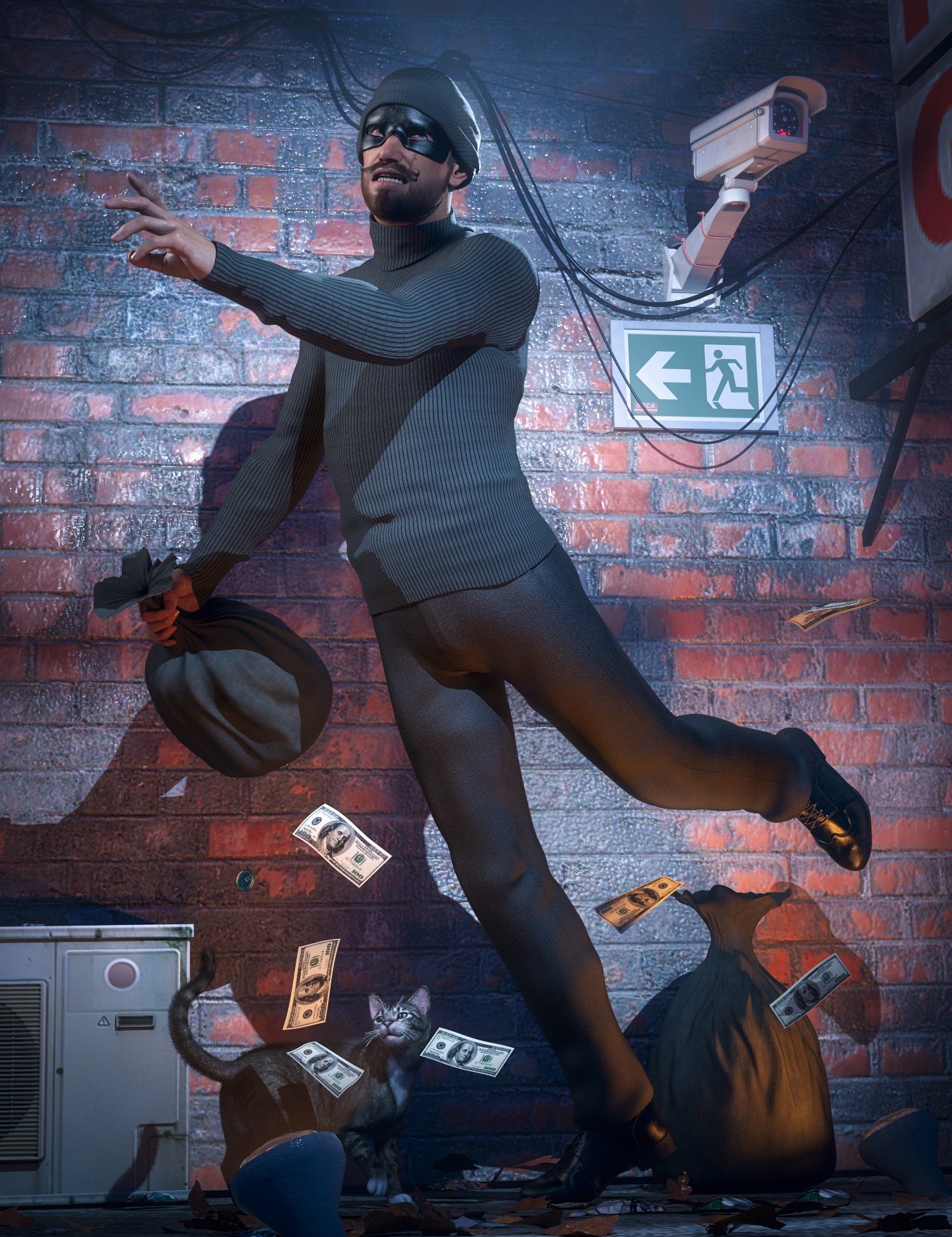 The Heist Outfit for Genesis 8.1 Male The Heist Outfit for Genesis 8.1 Male by: Barbara BrundonUmblefuglySade, 3D Models by Daz 3D