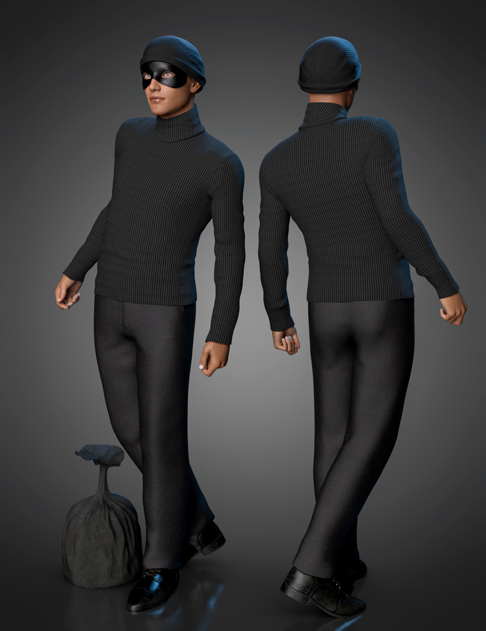 The Heist Outfit for Genesis 8.1 Male by: Barbara BrundonUmblefuglySade, 3D Models by Daz 3D