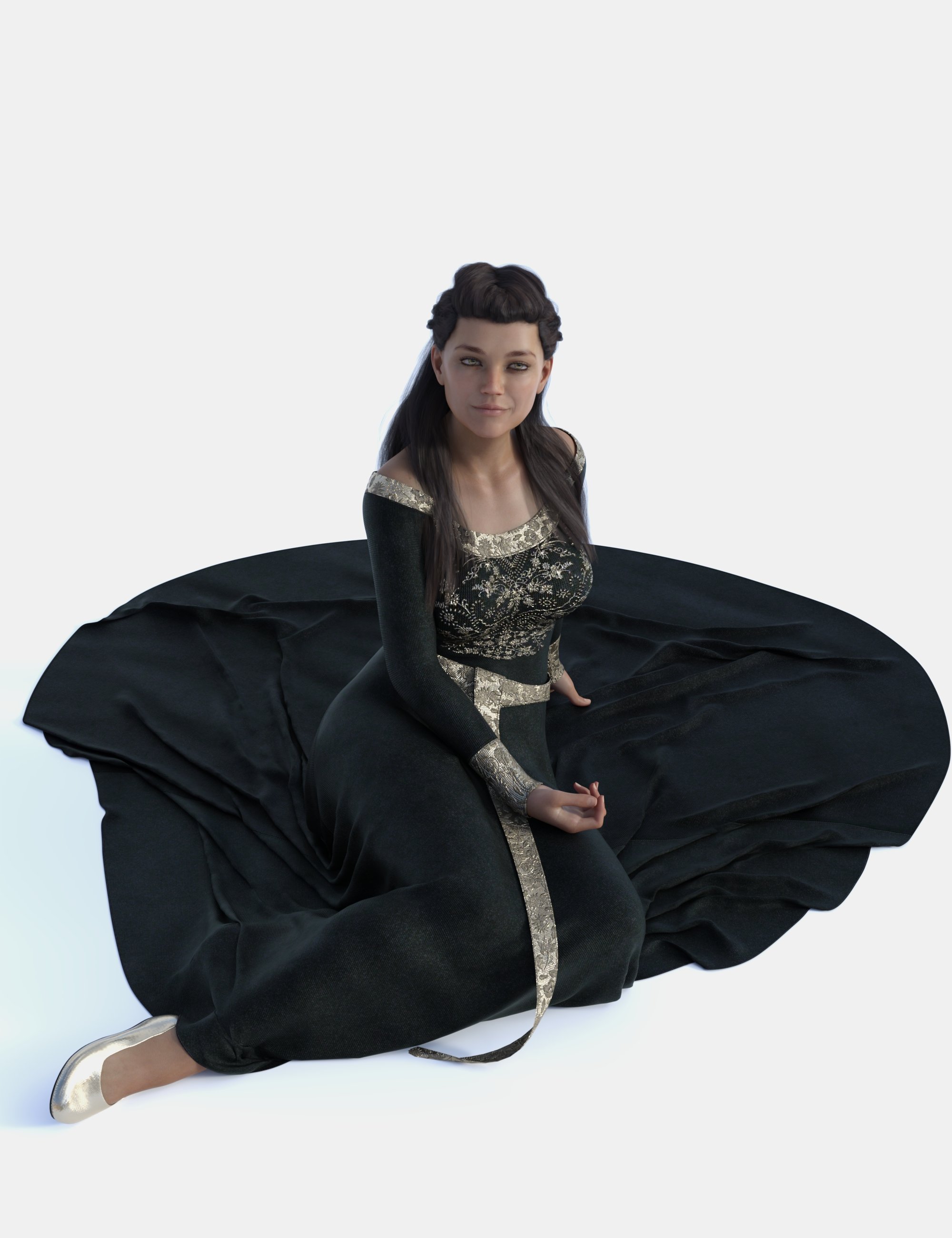 Nobility Textures for dForce Elven Dress by: Sade, 3D Models by Daz 3D