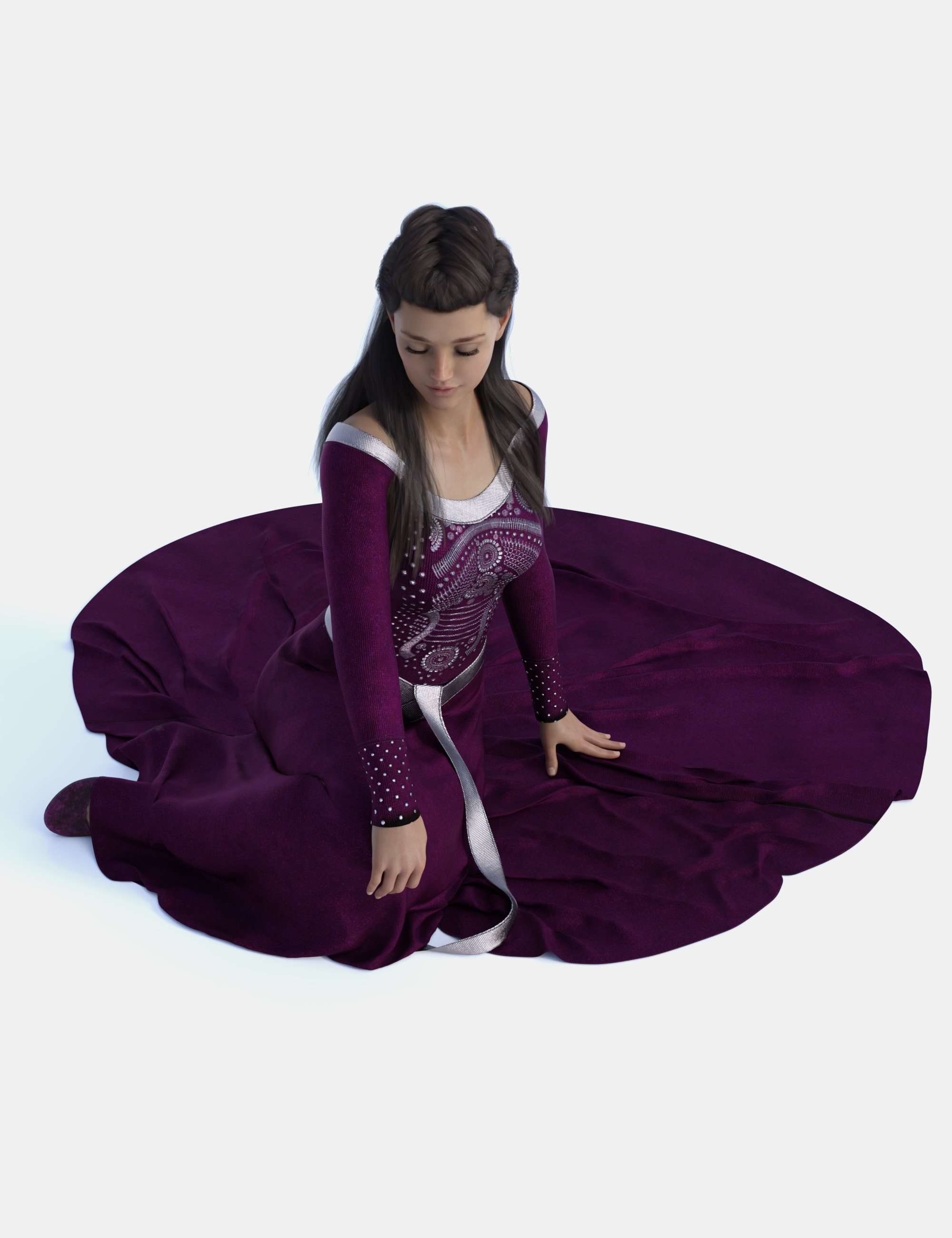 Nobility Textures for dForce Elven Dress by: Sade, 3D Models by Daz 3D