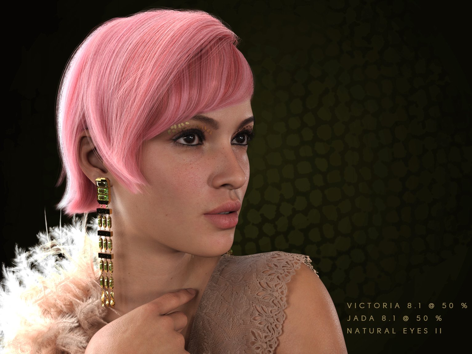 dForce Speakeasy Hair for Genesis 8, 8.1, and 3 Females by: chevybabe25, 3D Models by Daz 3D