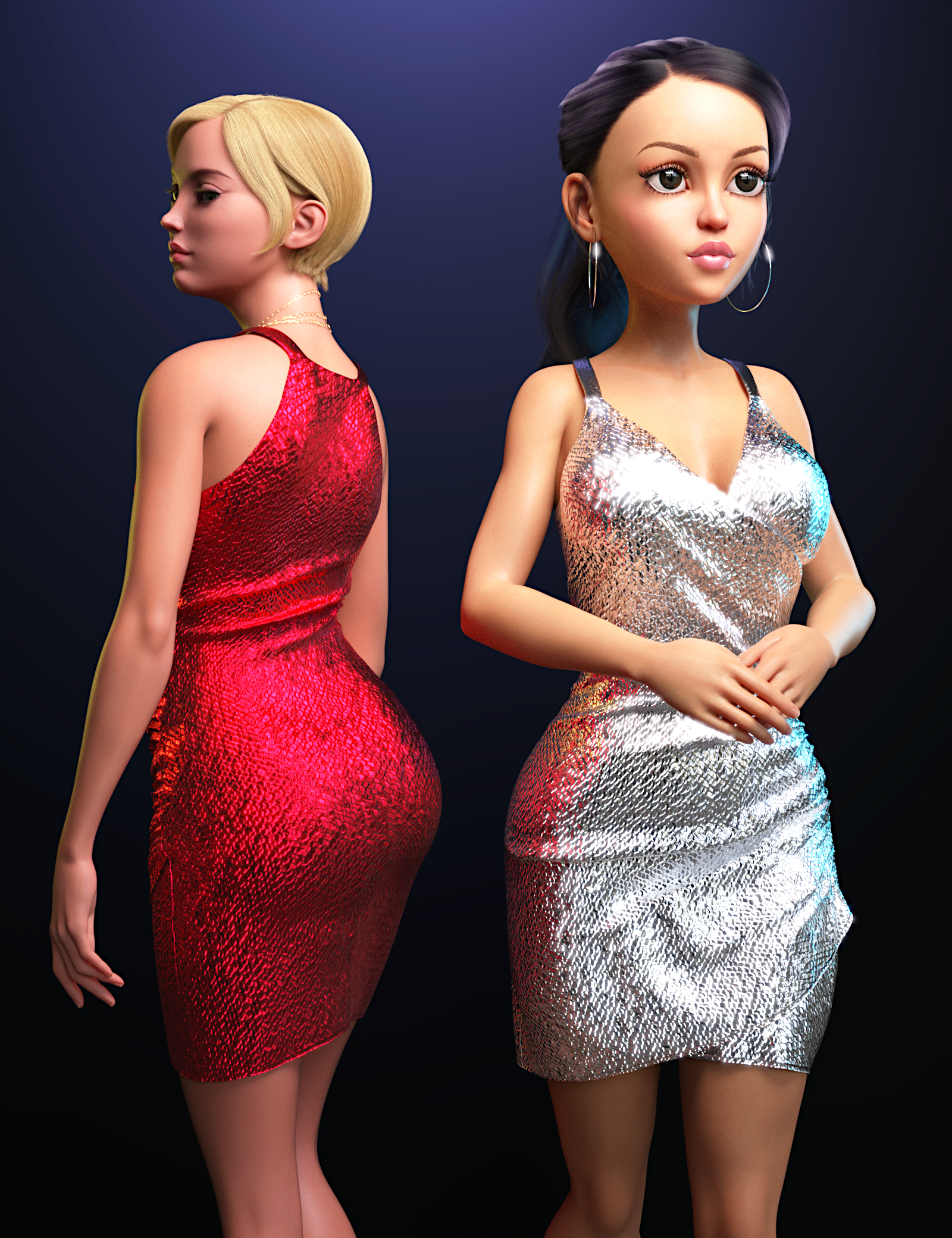 DForce Sparkling Party Dress For Genesis 8 And 8.1 Females | Daz 3D