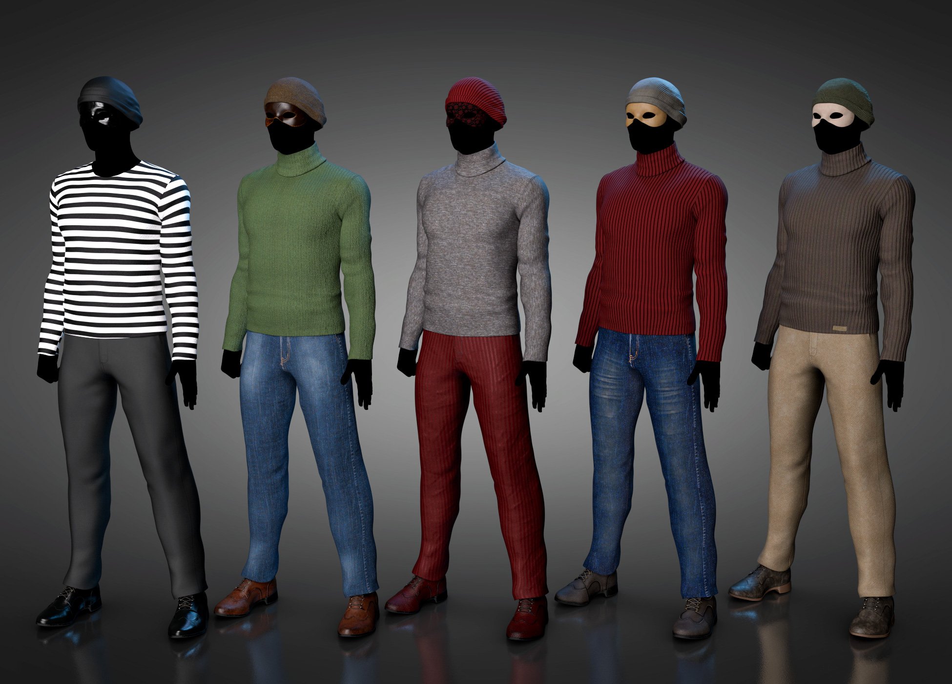 The Heist Outfit Textures The Heist Outfit Textures by: Sade, 3D Models by Daz 3D
