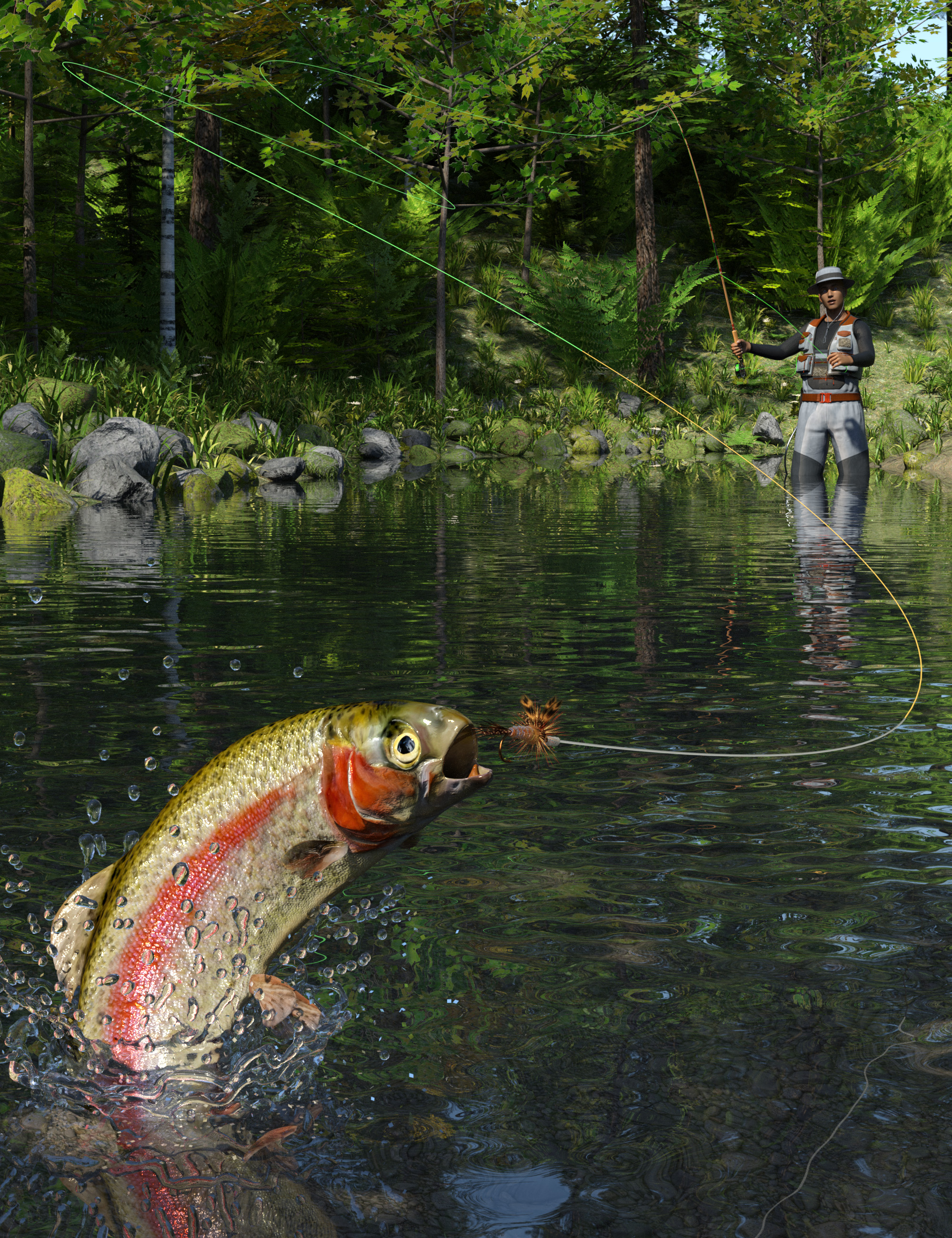 Freshwater Game Fish by: The Alchemist, 3D Models by Daz 3D