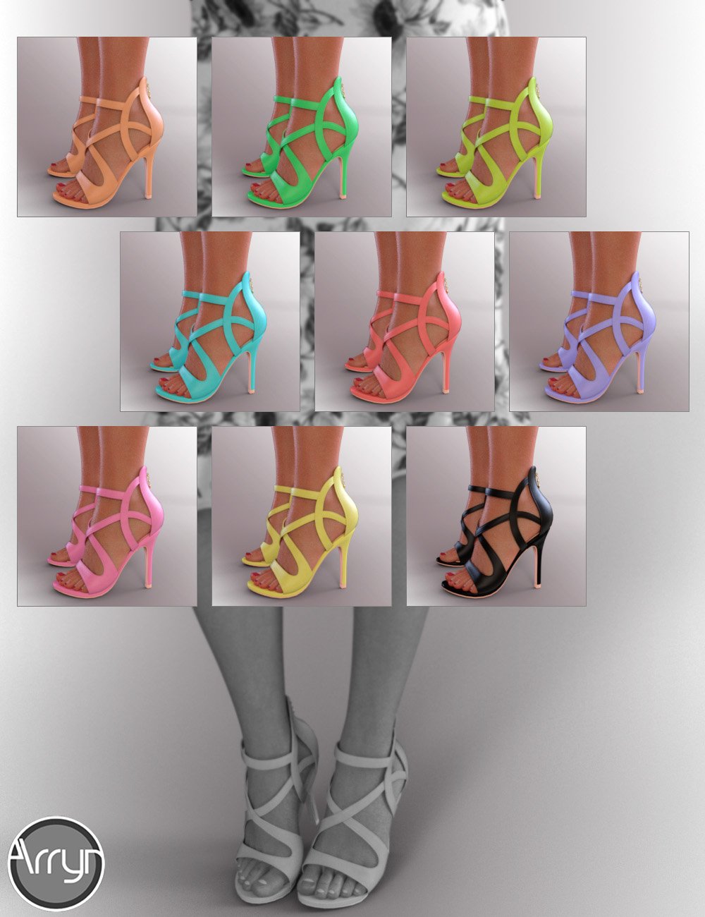 Shoes ReMake 2 for Genesis 8.1 Females by: OnnelArryn, 3D Models by Daz 3D