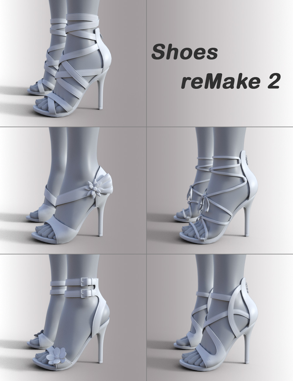 Shoes ReMake 2 for Genesis 8.1 Females by: OnnelArryn, 3D Models by Daz 3D