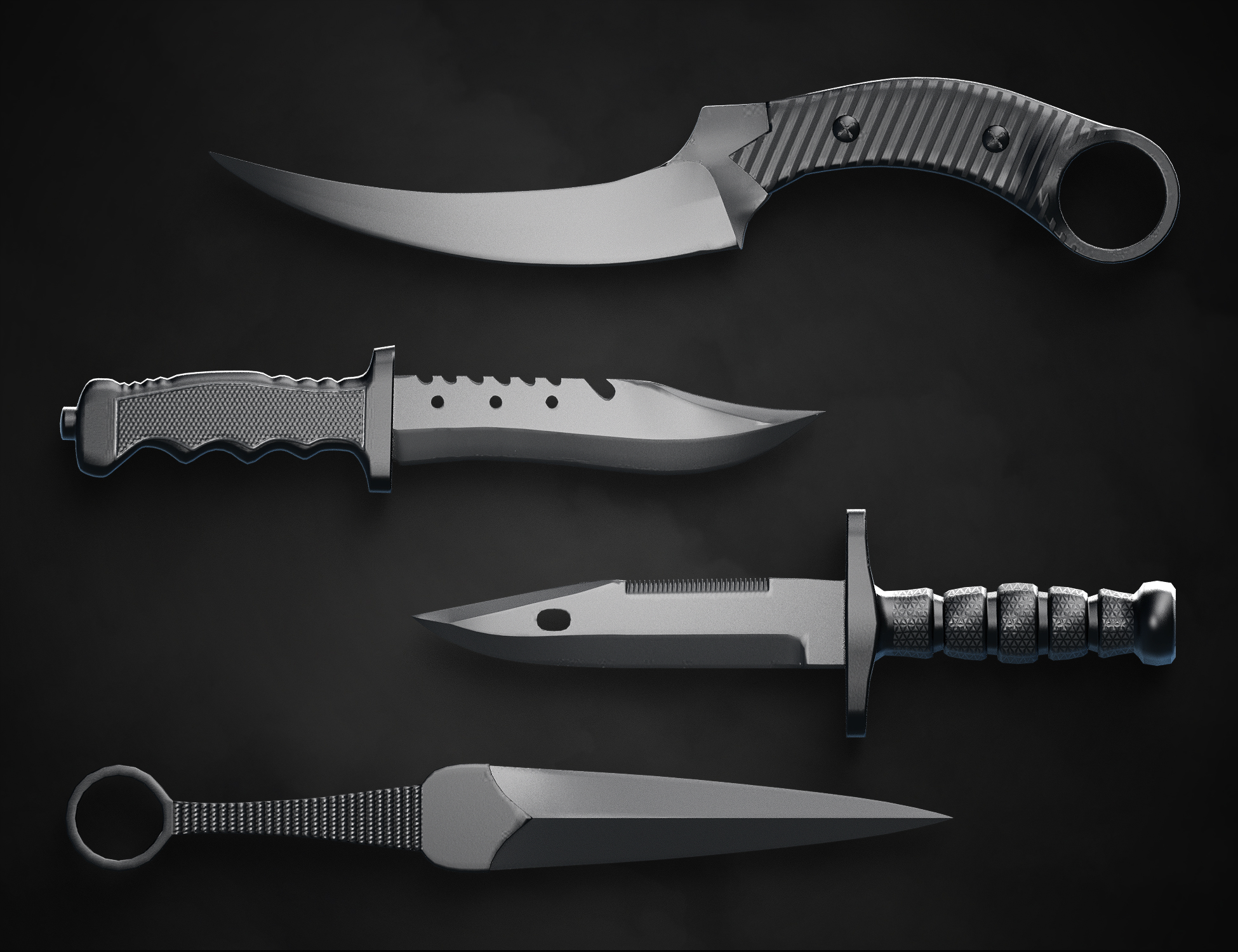 Hunting Tactical Knife Set for Genesis 8 by: fjaa3d, 3D Models by Daz 3D