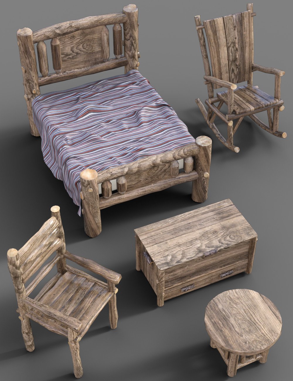 Rustic Furniture by: Merlin Studios, 3D Models by Daz 3D