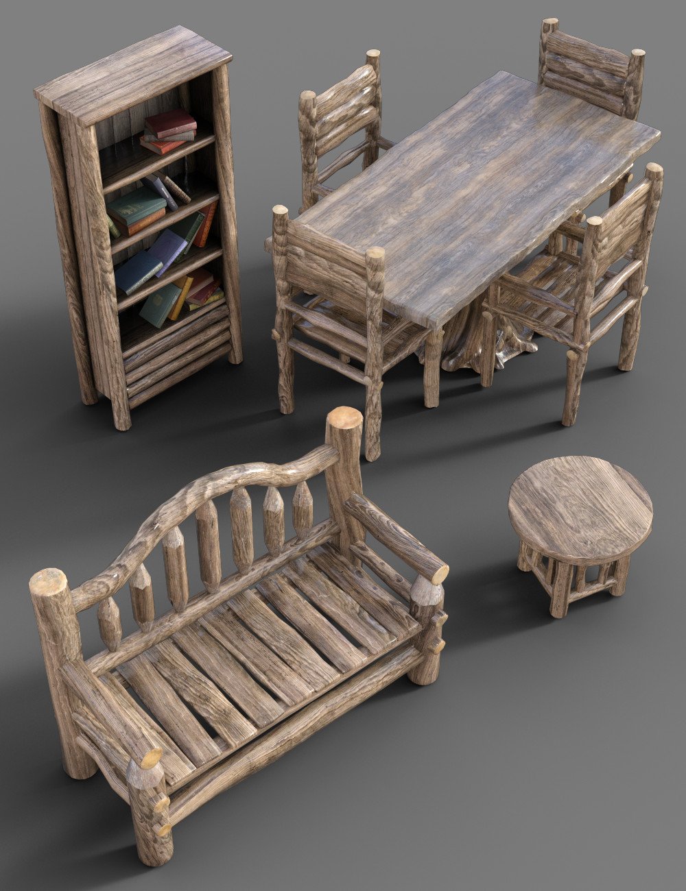 Rustic Furniture by: Merlin Studios, 3D Models by Daz 3D